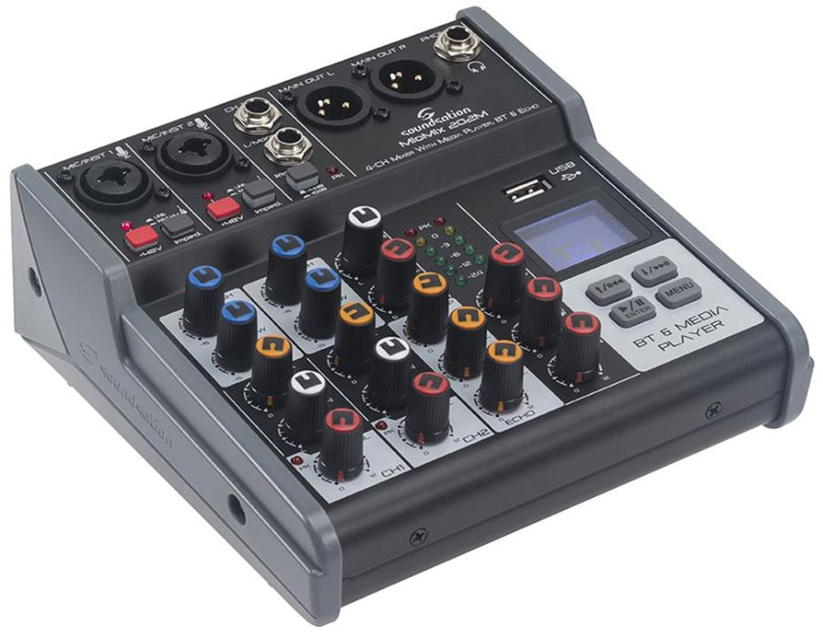 4 Channel Audio Mixer with BT, USB & Digital Echo