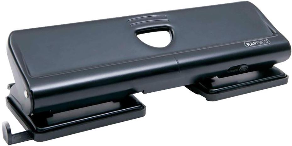 720 Black Metal 4 Hole Punch - 22 Sheet Capacity