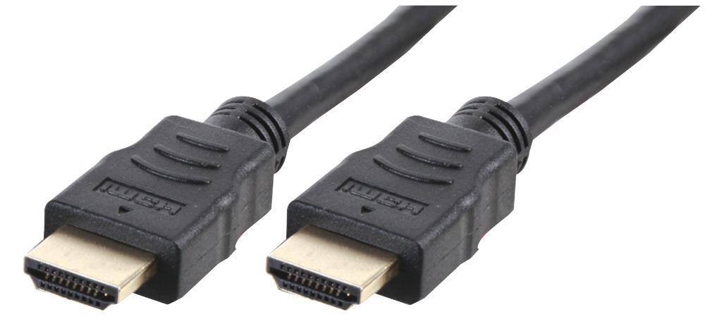 High Speed HDMI Lead with Ethernet, Male to Male, 5m Black