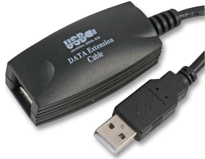 USB 2.0 A Male to Female Active Extension Lead, 3m Black