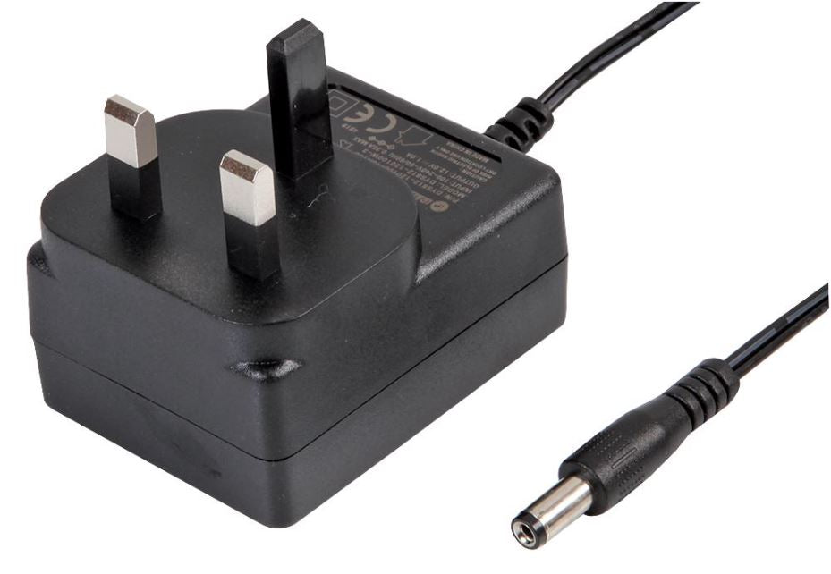 12V, 1A, 12W, Plug In Power Supply, 2.1mm Plug