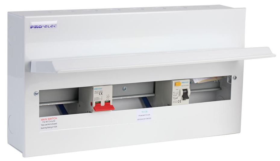 21 Way Split Load Metal Consumer Unit, 100A + 80A RCD (8+9)