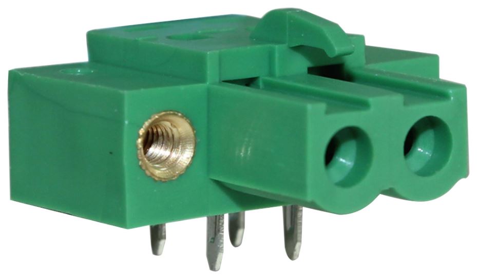 5.08mm Inverted/Reverse Flanged PCB Horizontal Terminal Block, 2-Pole, 15A