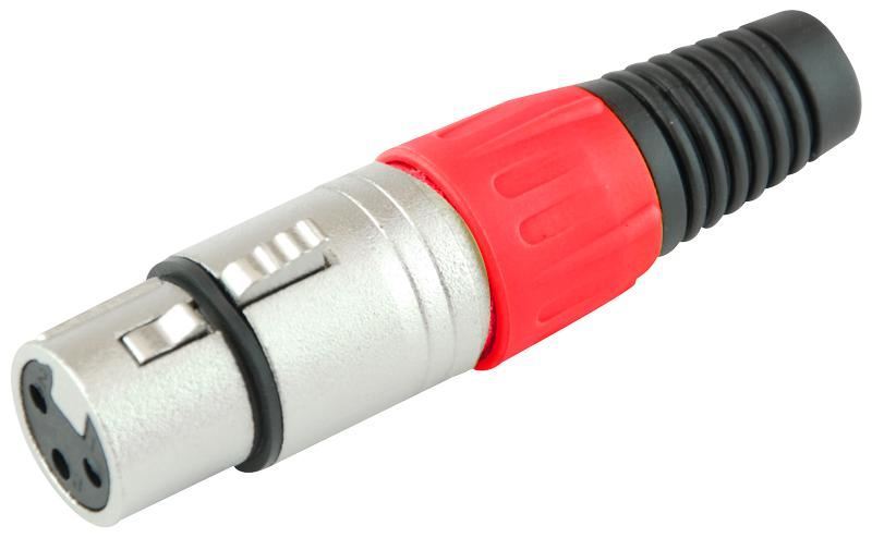 XLR Socket with Red Coloured Strain Relief