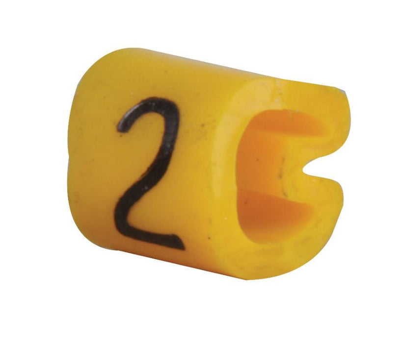 Z Type Cable Marker, 2, Chevron Cut, Yellow, 2.5-4.0mm, Reel of 1000