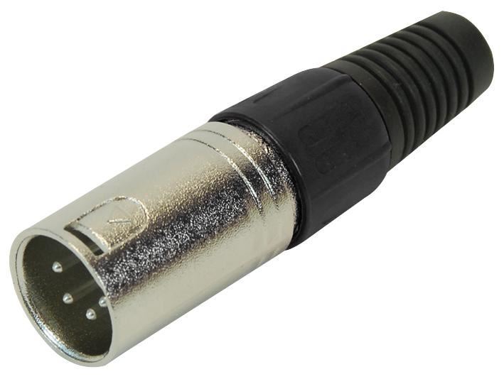 XLR Plug with Black Coloured Strain Relief