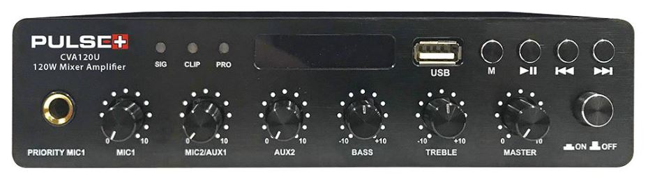 PLUS - Compact Mixer Amplifier with USB/BT, 120W, 100V