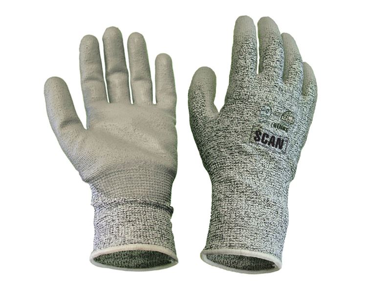 Grey PU Coated Cut 5 Gloves