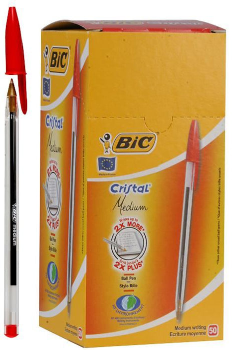 Medium Tip Cristal Ballpoint Pens - Pack of 50