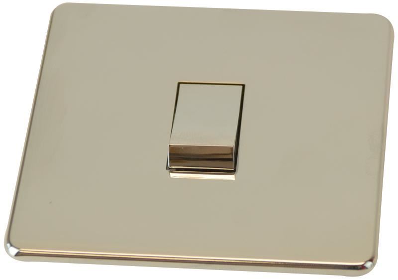 1 Gang 2 Way Light Switch, Polished Chrome