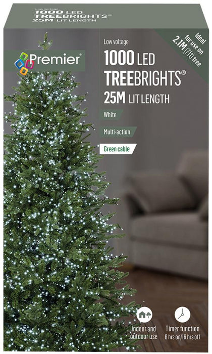 Raraion - 1000 LED White Christmas Tree Lights with Timer, 25m