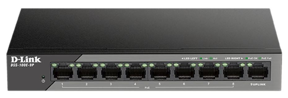 8 Port Fast Ethernet Unmanaged PoE Surveillance Switch