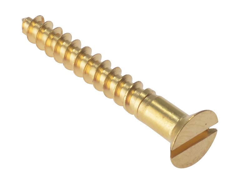 Wood Screws, Slotted, CSK, Brass