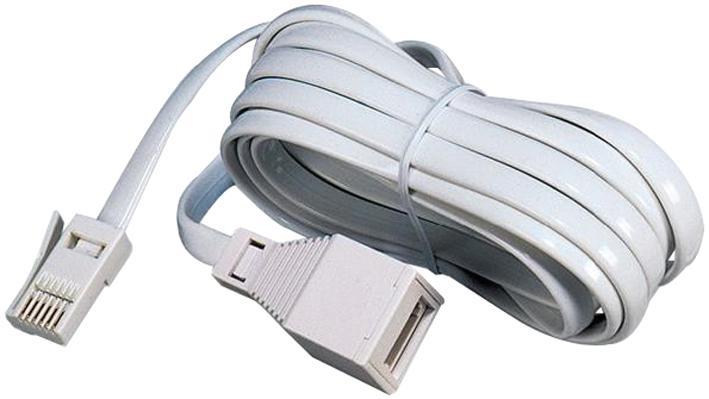 White BT Plug (BT631A) to Socket Telephone Lead - 5m