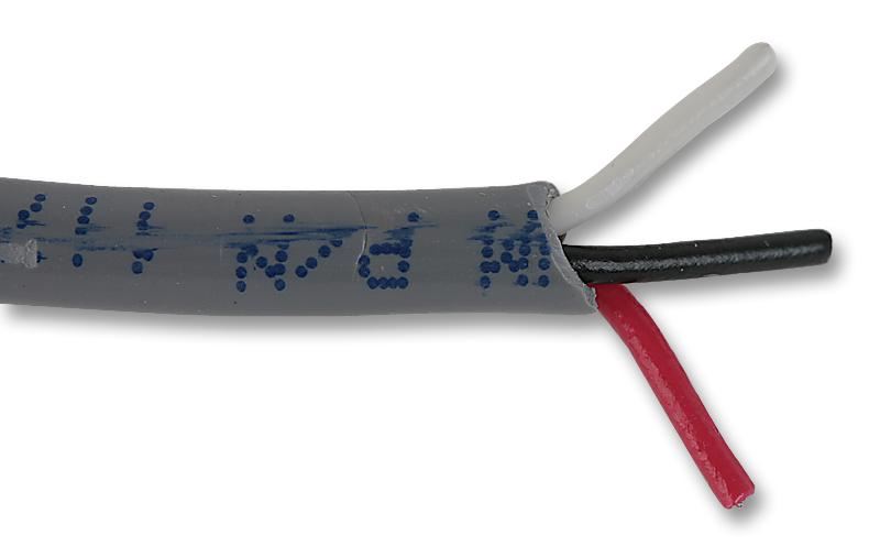 3-Core Unshielded Multi-Conductor Industrial PVC Cable 20 AWG, 300V, 30.5m (100ft)