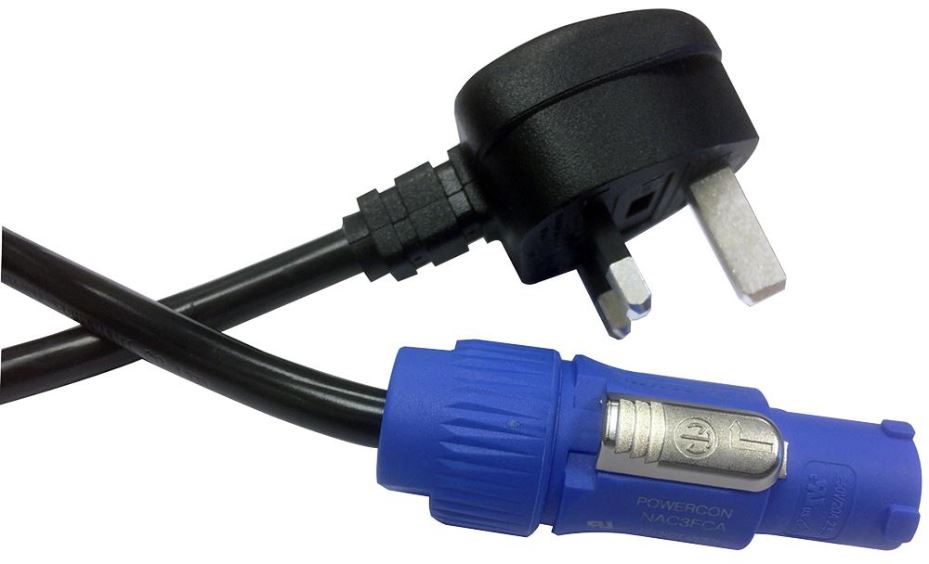 1.5m UK 13A Mains Plug to Neutrik PowerCON Lead