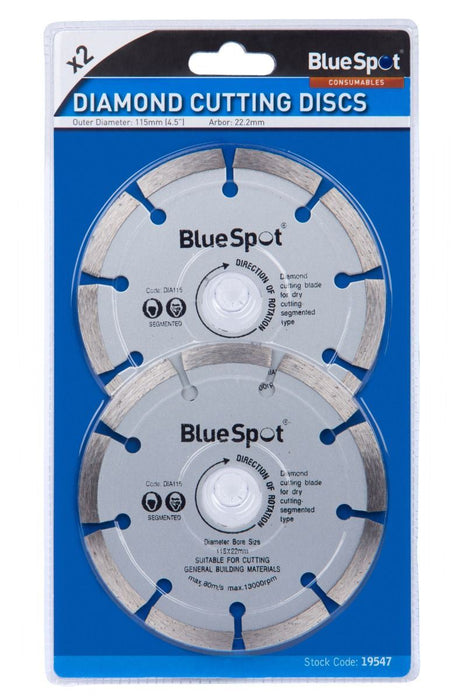 2 Pce 115mm (4.5") Segmented Diamond Dry Cutting Disc