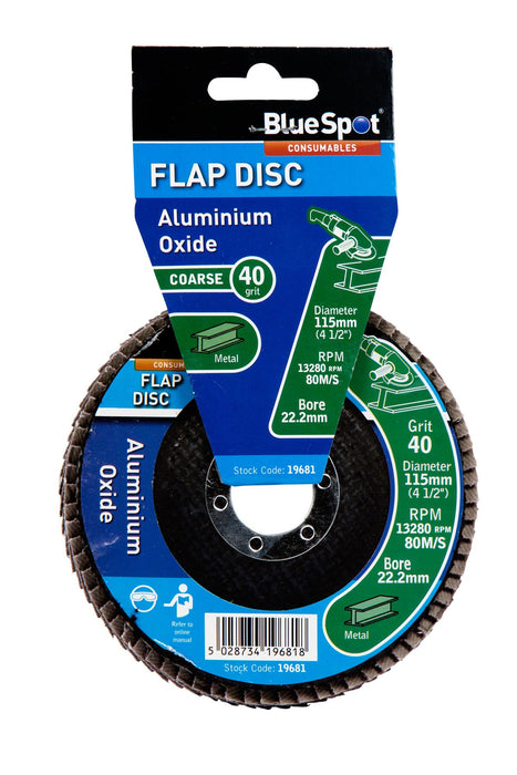 115mm (4.5") Aluminium Oxide Flap Disc (Header Card)