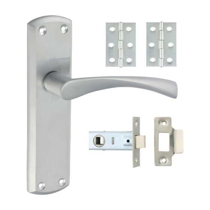 Zeta Latch Door Pack - Satin Chrome (Size Mixed - 1 Each)