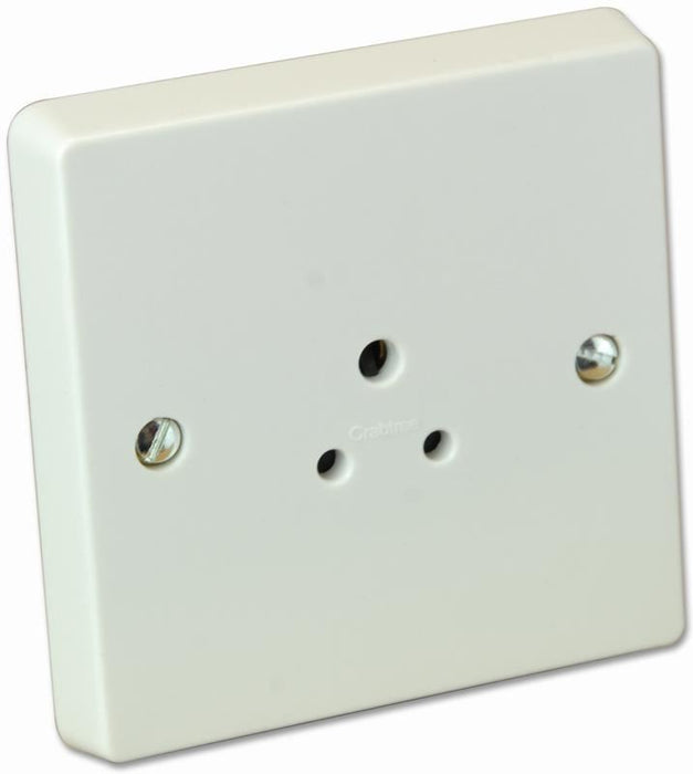 2A 1 Gang Round Pin Unswitched Socket, White