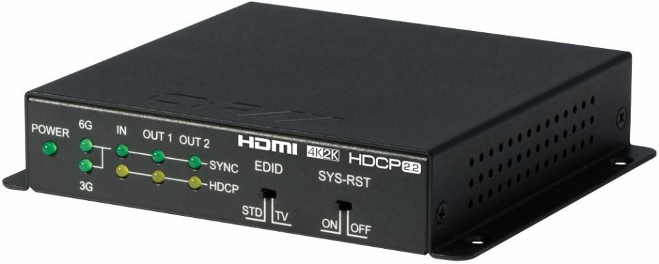 1:2 HDMI Distribution Amplifier - 4K, HDCP2.2, HDMI 2.0