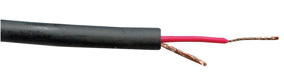 Single Core Unbalanced Microphone Cable, 20/0.12mm, Black, 100m