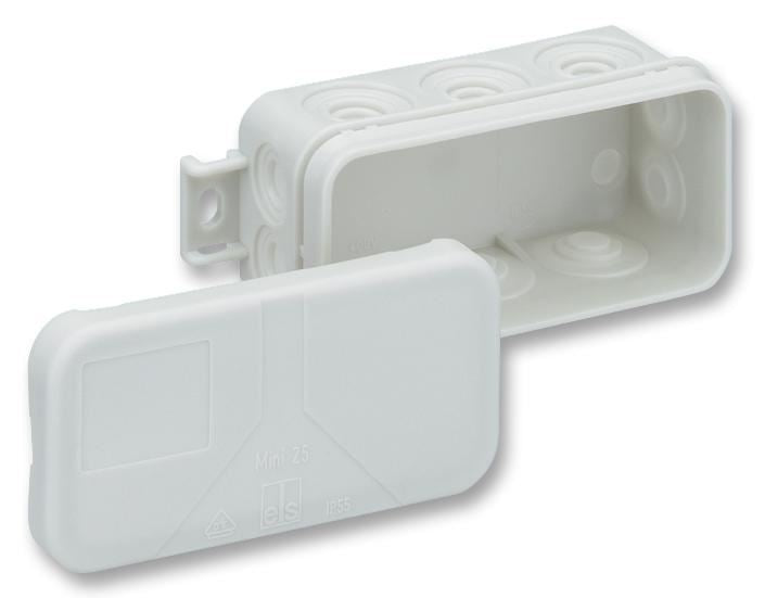 IP55 Thermoplastic 10 Entry Junction Box Enclosure with Screw Terminals - 89x43x37mm