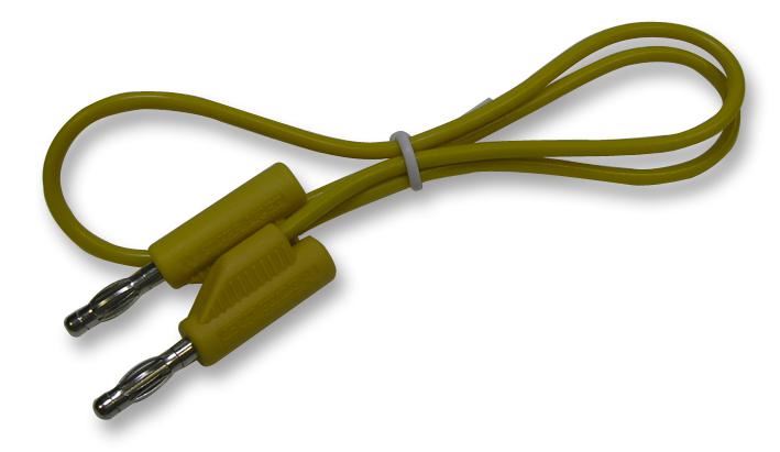 Yellow 4mm Banana Plug to Plug Test Lead - 0.5m