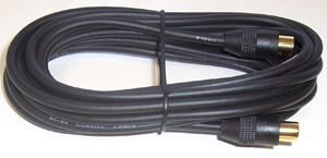 TV Aerial Coaxial Lead, Male to Female, Black