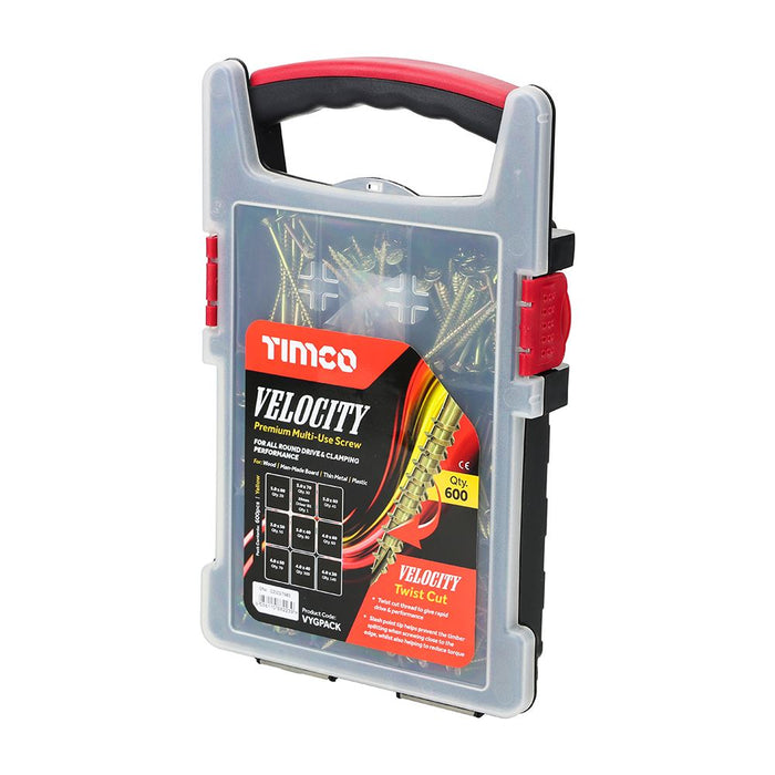 Velocity Premium Multi-Use Screws - Grab Pack - PZ - Double Countersunk - Yellow (Size 600pcs - 600 Pieces)
