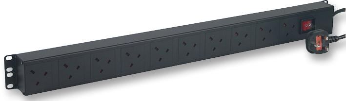 10-Way Vertical 19" Cabinet UK PDU