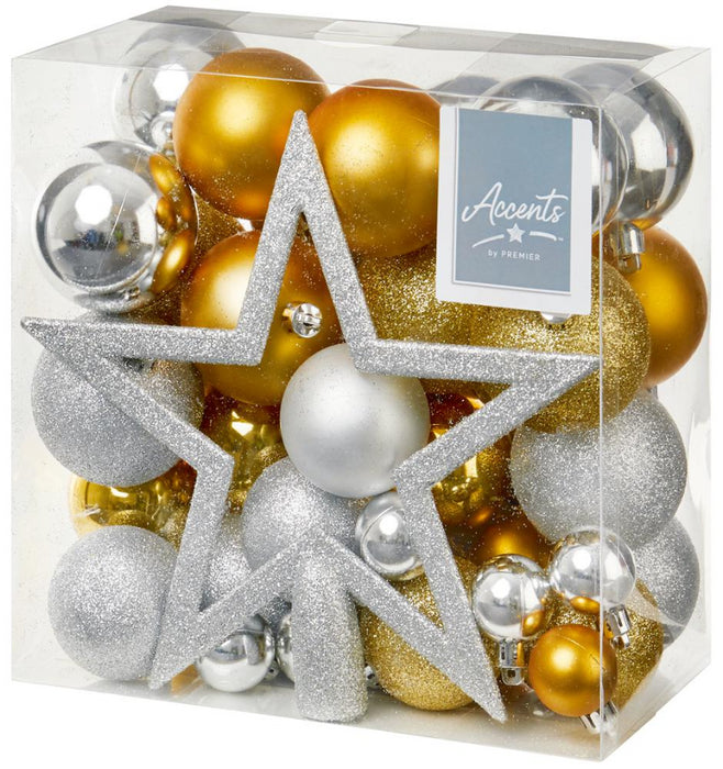 Assorted Bauble Pack with Tree Star