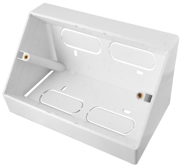 Conec2 2-Gang Angled Surface Mount Bench Pattress Box White