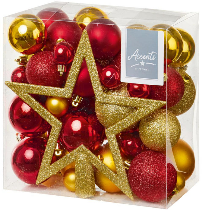 Assorted Bauble Pack with Tree Star