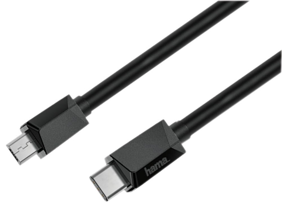 USB-C Plug to Micro USB Plug USB 2.0 Lead, 0.75m Black -