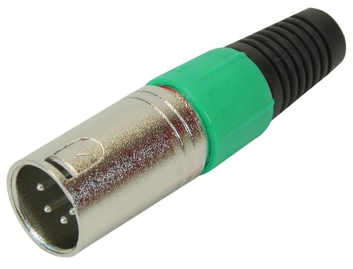 XLR Plug with Green Coloured Strain Relief