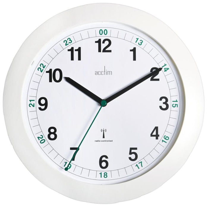 Milan 25.5cm Radio Controlled Analogue Wall Clock - White