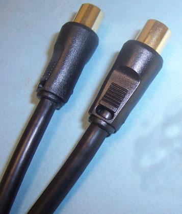 TV Aerial Coaxial Lead, Male to Male, Black