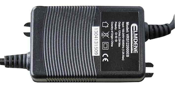 ELMDENE - 12V, 2A, 24W, In Line Lugged CCTV Power Supply, 2.1mm Plug