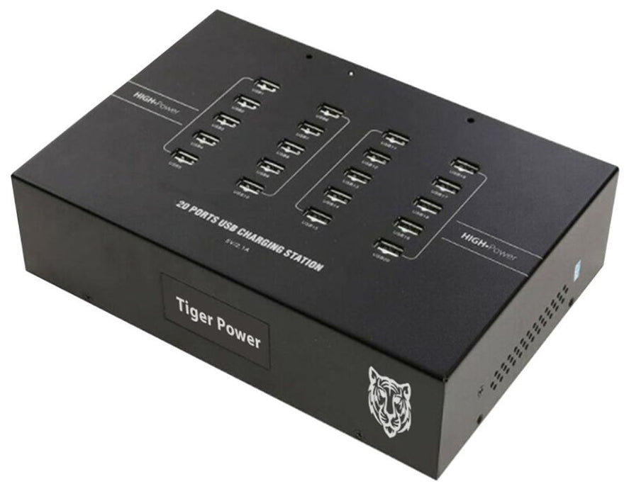 20 Port USB Fast Charger, 20x 2A Type A