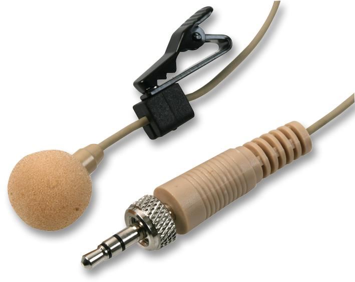 Lavalier Microphone with 3.5mm Locking Jack Plug, Beige