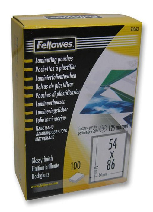 54x86mm 125 Micron Laminating Pouches - Pack of 100