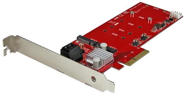 2x M.2 NGFF SSD RAID Controller Card with 2x SATA III Ports - PCI-Ex