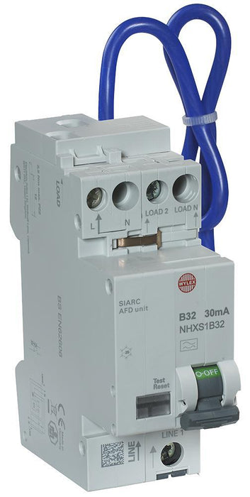 32A Combined RCBO/AFDD, 30mA, Twin Module, B Curve