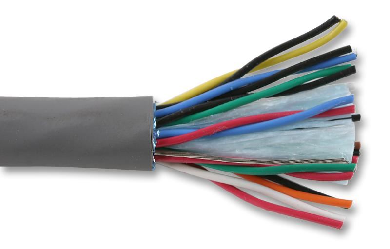 10-Pair Foil Shielded Industrial Cable, 300V, 30.5m (100ft)