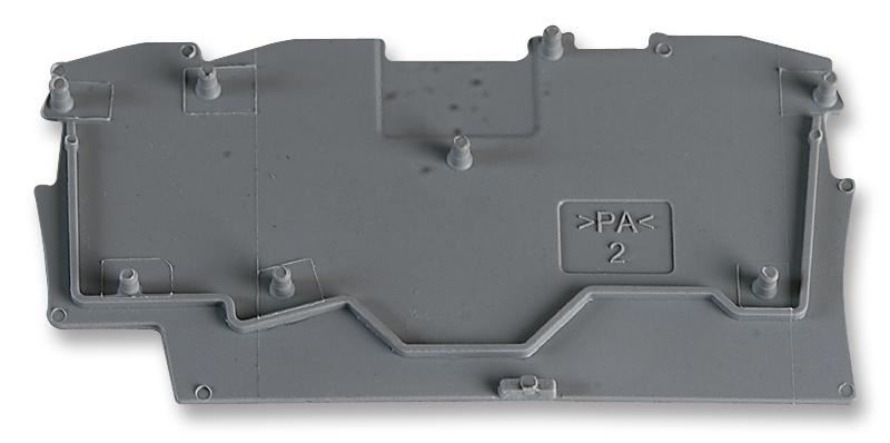 End Plate, for 3 Cond TB, Grey