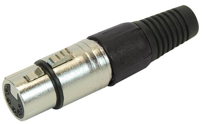 XLR Socket with Black Coloured Strain Relief