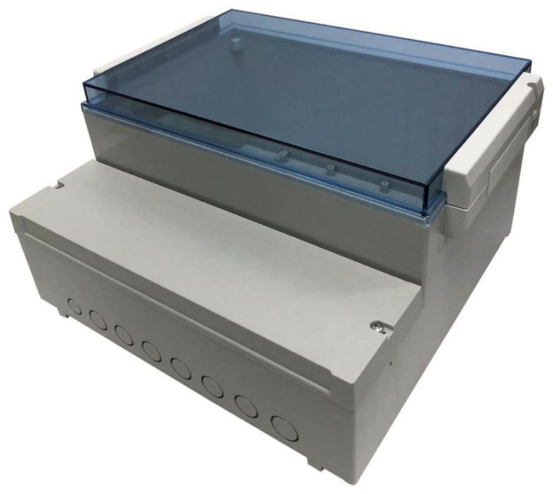 IP65 ABS Dual Compartment Enclosure with Hinged Cover