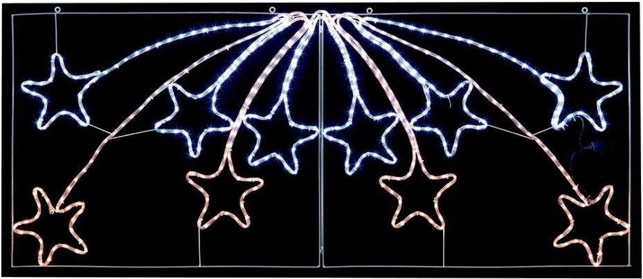 Raraion - Stars LED Rope Light Christmas Decoration- Warm & Cool White