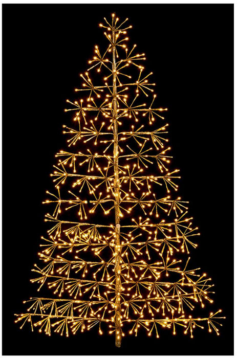 Raraion - 1.2m Gold Starburst Tree with Warm White LEDs